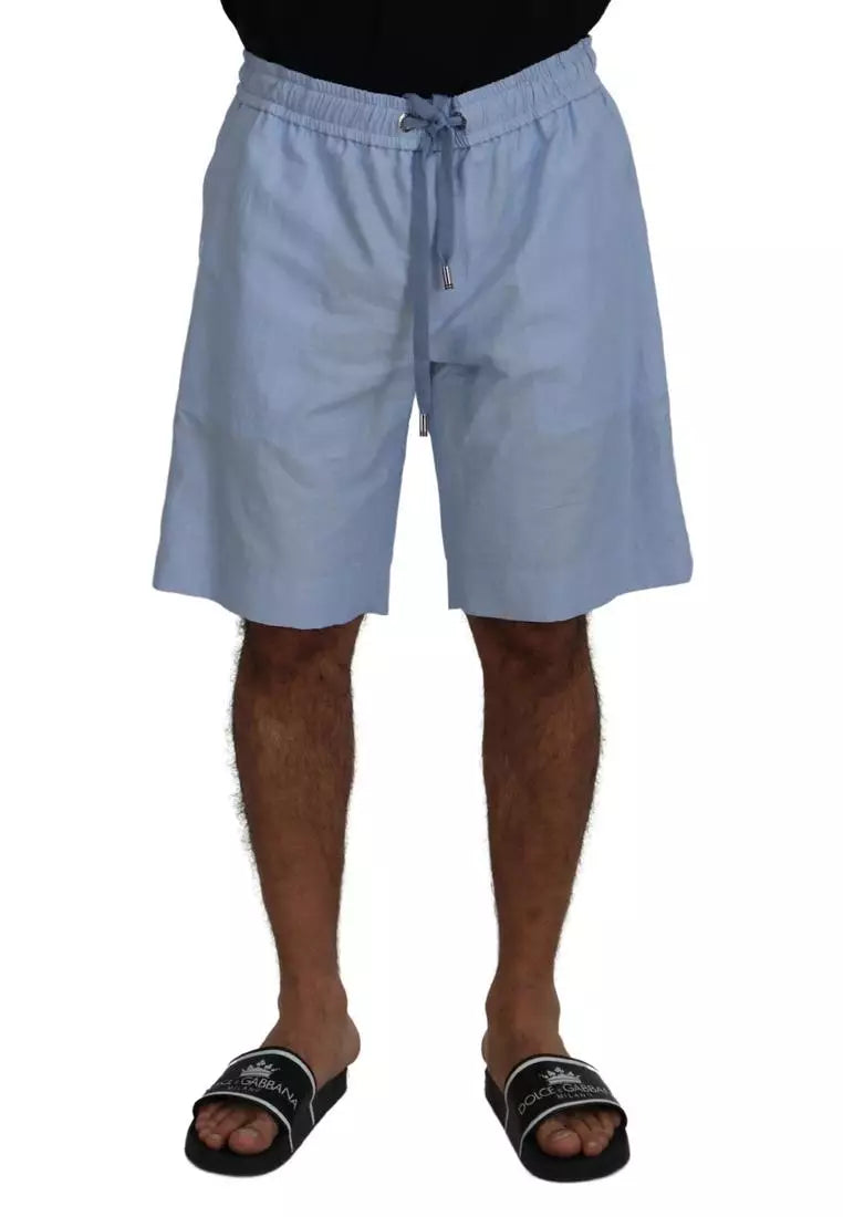 Dolce & Gabbana Light Blue Bermuda Mid Waist Casual Shorts