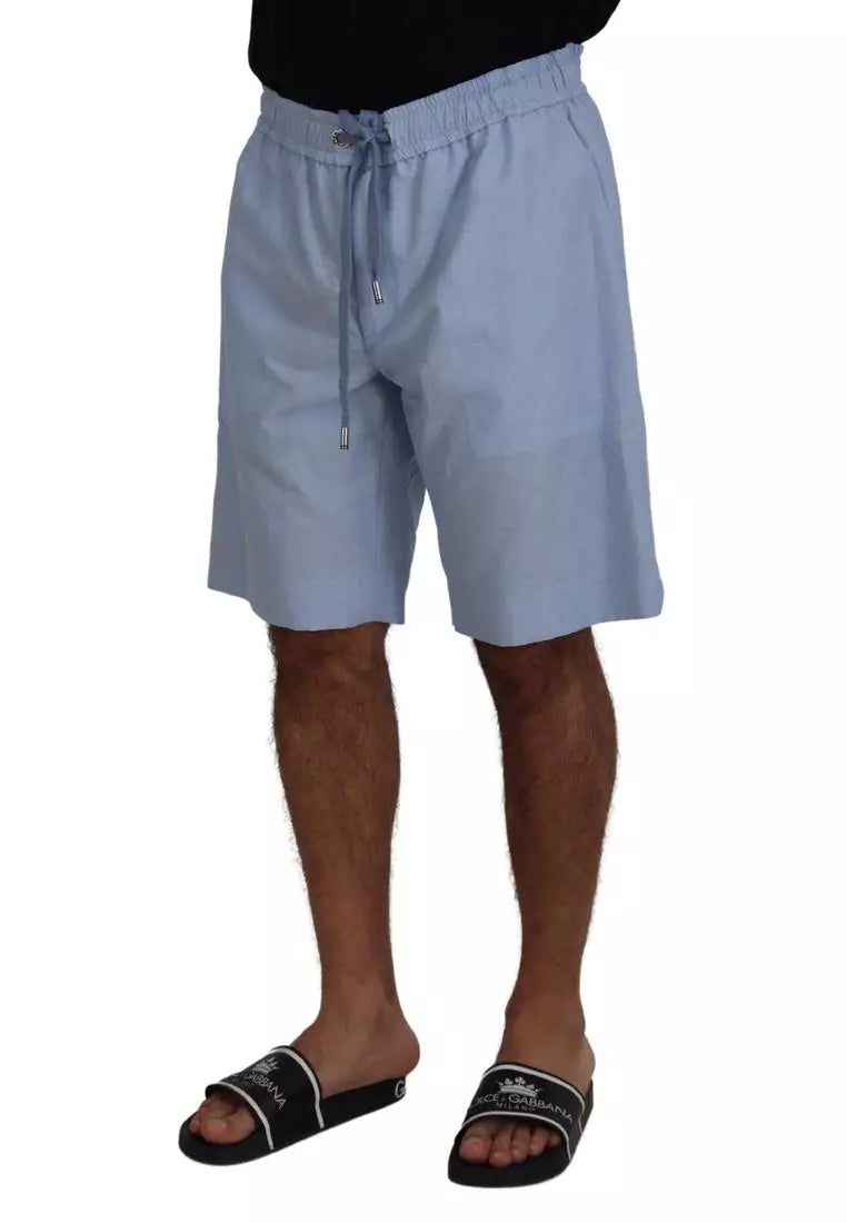 Dolce & Gabbana Light Blue Bermuda Mid Waist Casual Shorts