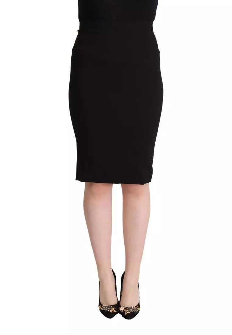 Dolce & Gabbana High Waist Knee Length Pencil Cut Skirt