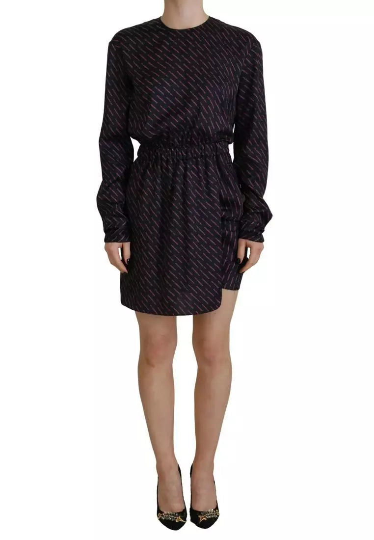 Dsquared2 Logo Print Long Sleeves A-line Mini Dress