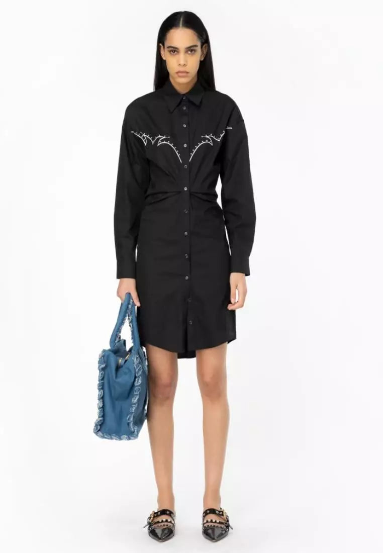 Pinko Mini shirt dress with rodeo embroidery